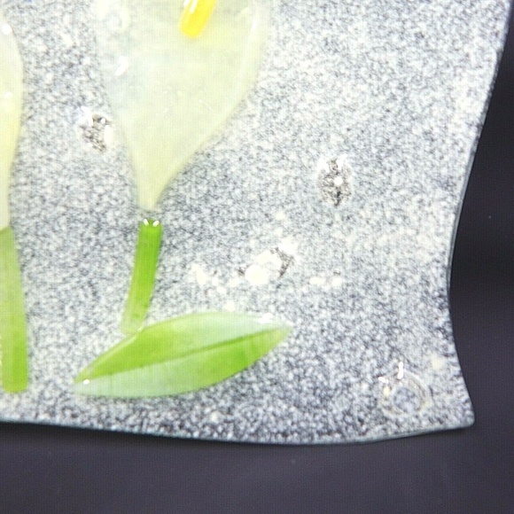 Fused Glass Calle Lily Rectangular Plate - Picture 4 of 9